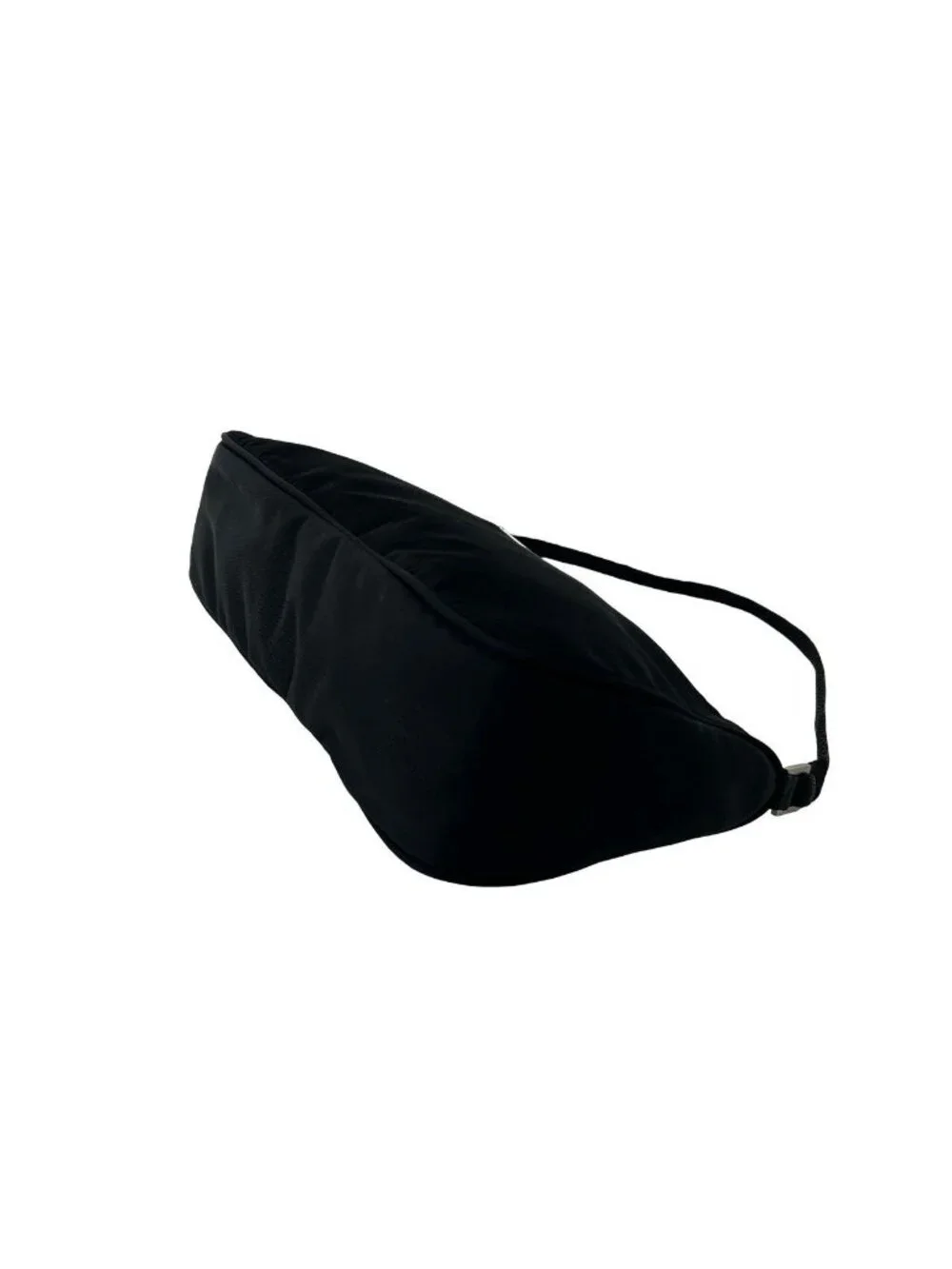 Prada Triangle Logo Plate Tessuto Nylon Mini Handbag Pouch Black